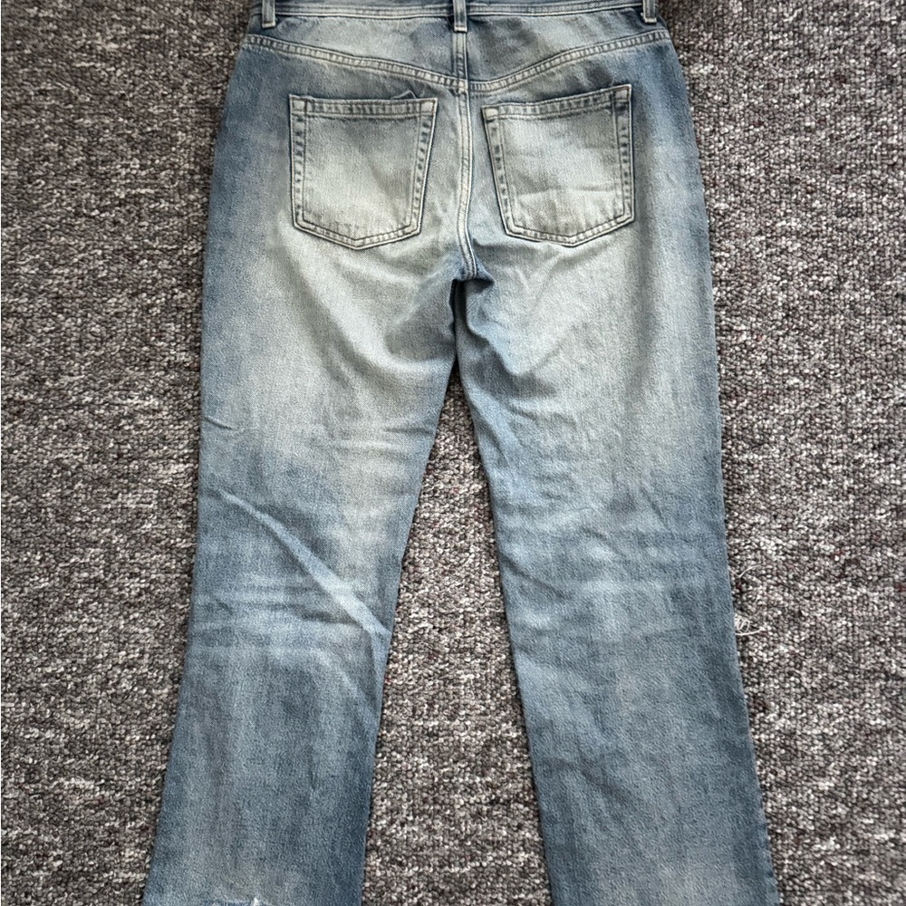 Free People Maggie Distressed Straight Leg Jeans Wide leg loose Acubi Grunge - Picture 7 of 7